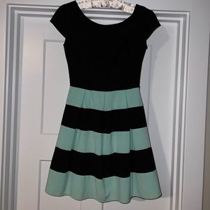 Teal and Black Semi Formal above the knee dress. Size 1/2